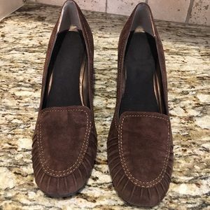 Vaneli Brown Suede Wedge